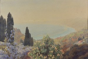 Gerard WOLFF (1882-1962), Pejzaż z cyprysami, 1924