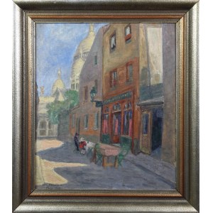 Henry Lila PINKAS (1884-1965), Montmartre - Street on Montmartre in Paris, 1925.