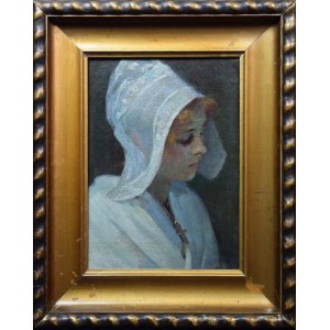 Maler unbestimmt, 19./20. Jahrhundert, Porträt einer Frau mit Haube