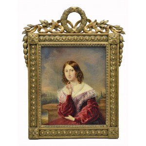 Jan Nepomucen GŁOWACKI (1802-1847), Portret młodej kobiety w bordowej sukni