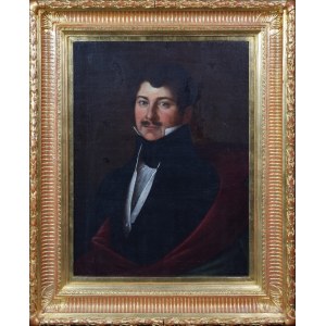 Malarz nieokreślony, rosyjski, XIX w., Portret mężczyzny z białym fularem