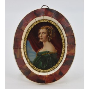 Painter unspecified, 19th / 20th century, Portrait of the Duchess - miniature