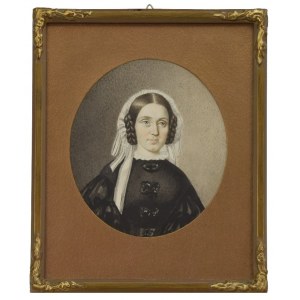 Malarz nieokreślony, XIX / XX w., Portret kobiety w czepku - miniatura
