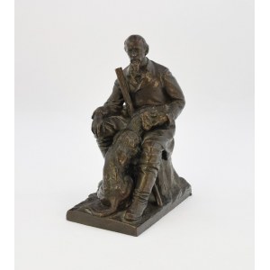 Bildhauer unbestimmt, 20. Jahrhundert, Jäger mit Hund - Leo Tolstoi (?)