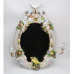 INDEPENDENT MANUFACTURE, 20th century, Mirror in porcelain frame
