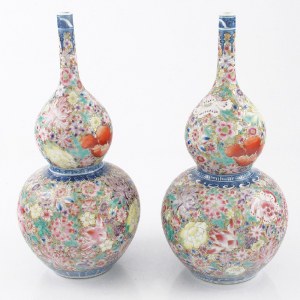 A pair of calabash vases