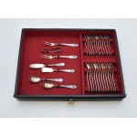 Cutlery set for 12 people and table centerpiece (total 184 pieces + 3 added) in the cantina