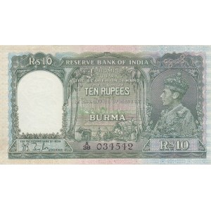 Burma 10 Rupees 1938