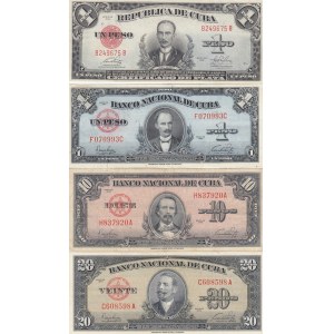 Cuba 1-20 Pesos 1949 (4 pcs)