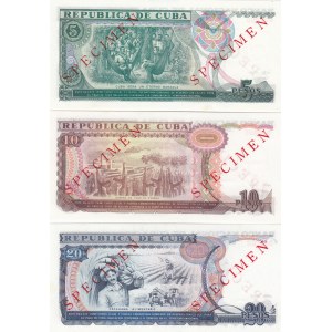 Cuba 5-20 Pesos 1991 (3) specimens