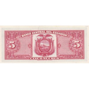 Ecuador 5 Sucres 1956