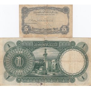 Egypt 5 Piastres & 1 Pound 1940 (2)