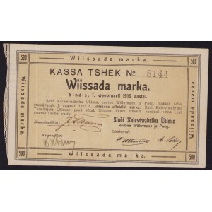 Estonia Sindi cloth mill 500 Marka 1919 local note
