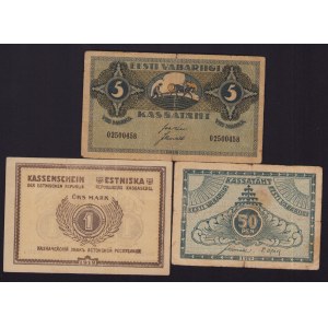Lot of paper money: Estonia 1919 (3)