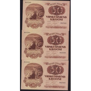 Estonia 50 krooni 1929 - Consecutive numbers (3)