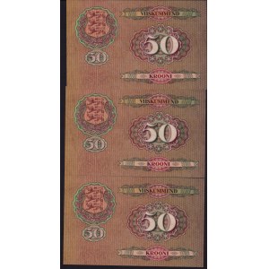 Estonia 50 krooni 1929 - Consecutive numbers (3)