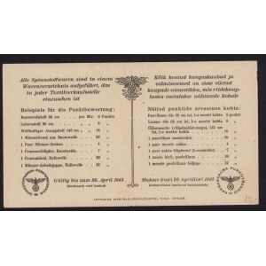 Estonia, Germany Ostland 10 Punkte 1945 - Point voucher