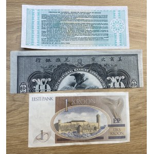 Lot of paper money: Estonia, Mexico, Provincia de Tucuman (3)