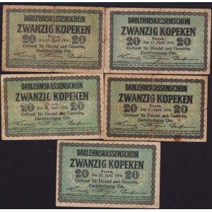 Lot of paper money: Germany, Posen 20 Kopecks 1916 (5)