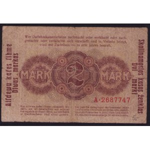 Germany, Lithuania, Kowno (Kaunas) 2 Mark 1918