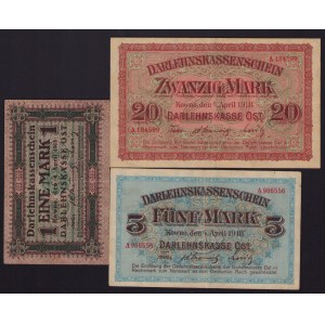 Lot of paper money: Germany, Lithuania, Kowno (Kaunas) 1918 (3)