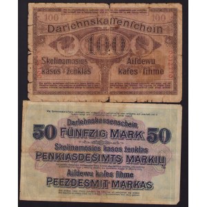 Lot of paper money: Germany, Lithuania, Kowno (Kaunas) 50 & 100 Mark 1918 (2)