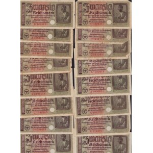 Lot of paper money: Germany 20 Reichsmark 1940-1945 (30)