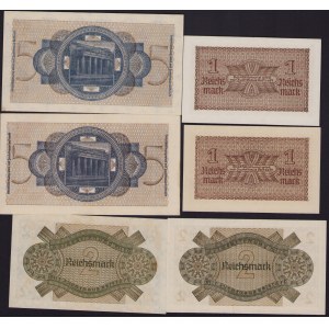 Lot of paper money: Germany 5, 2, 1 Reichsmark (6)