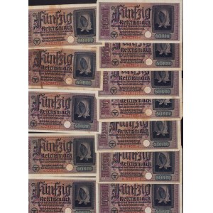 Lot of paper money: Germany 50 & 20 Reichsmark 1940-1945 (27)