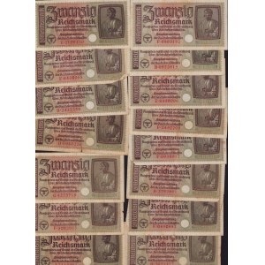 Lot of paper money: Germany 50 & 20 Reichsmark 1940-1945 (27)