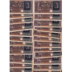 Lot of paper money: Germany 50 Reichsmark 1940-1945 (39)