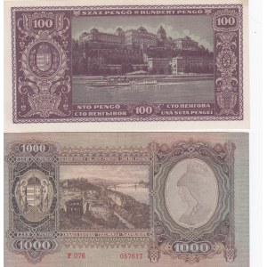 Hungary 100 & 1000 Pengö 1943,45 (2)