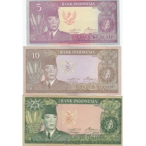 Indonesia 5,10,25 Rupiah 1960 (3)
