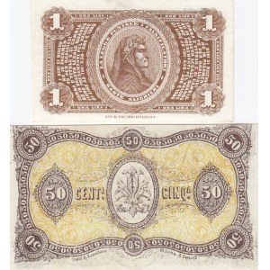 Italy 50 Centesimi & 1 Lira 1870 (2) Toscana