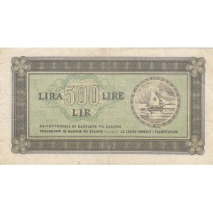 Yugoslavia 500 Lire 1945 Fiume
