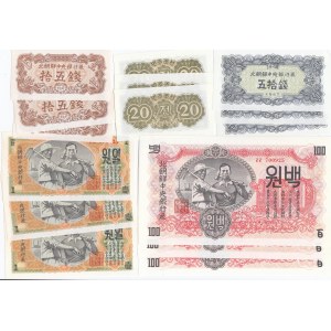 Korea North 15 Chon-100 Won 1947 (set 7) 3 sets