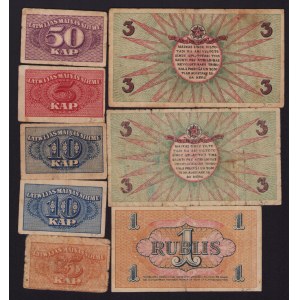 Lot of paper money: Latvia 1919 (8)