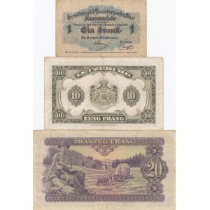 Luxembourgh 1,10,20 Francs 1918-44 (3)