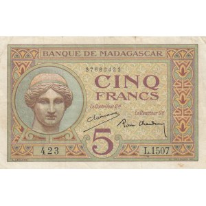 Madagascar 5 Francs 1937