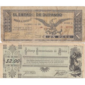 Mexico 1 & 2 Pesos 1913,16 (2)