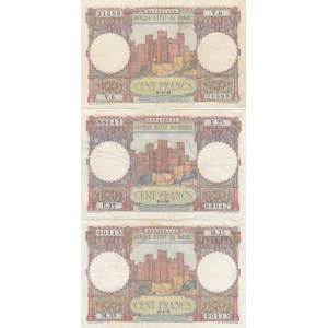 Morocco 100 Francs 1948,50,51 (3)