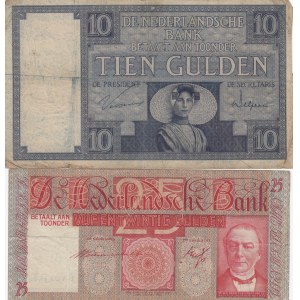 Netherlands 10 & 25 Gulden 1930,39 (2)