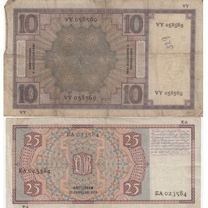 Netherlands 10 & 25 Gulden 1930,39 (2)