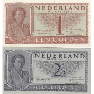Netherlands 1 & 2 1/2 Gulden 1949 (2)