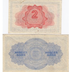 Norway 2 & 5 Kroner 1947,51 (2)