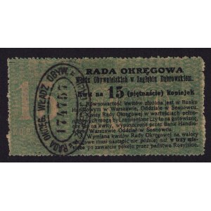 Poland, Dombrovsky - Russia 15 kopecks 1914