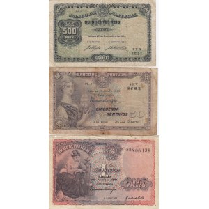 Portugal 500 Reis 1904, 50 Centavos & 1 Escudo 1920 (3)