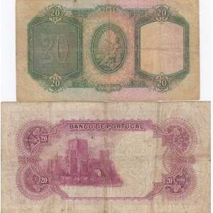 Portugal 20 Escudos 1938 & 1941 (2)
