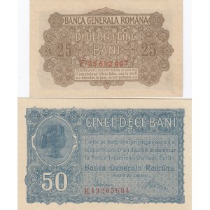 Romania 25 & 50 Bani 1917 (2)