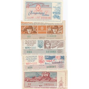Russia Lottery Tickets 1967-77 (5) DOSAAF